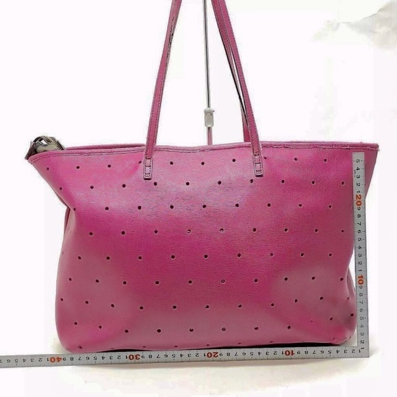 Fendi Perforated Leather Tote with Zucca Fabric Trim — Super Cool Bag!!! - Picture 3 of 10